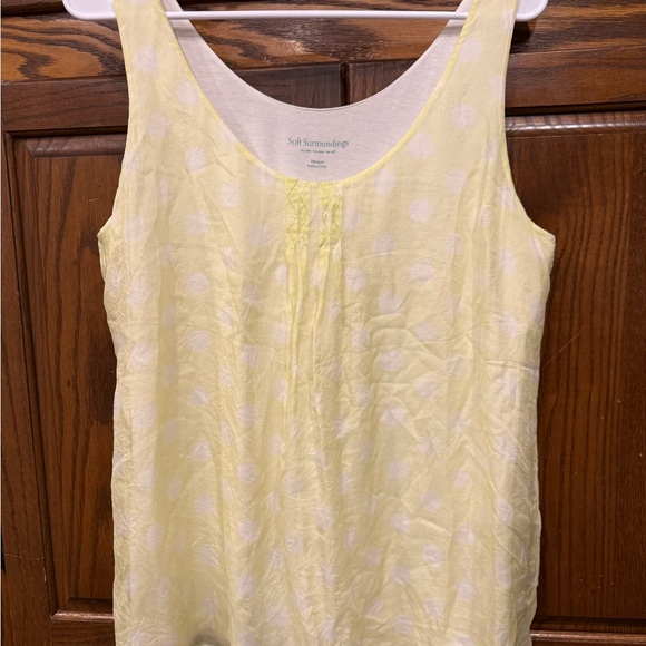 Soft Surroundings Tops - Soft Surroundings Tank Top Blouse M Medium Lined Sheer Yellow summer